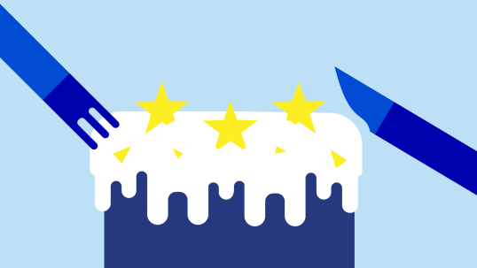 Laptop wallpaper - Frosted blue cake with yellow stars