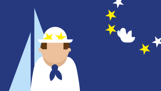 Laptop wallpaper - European sailor on a blue background