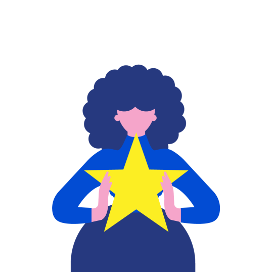 Smart watch wallpaper - Girl with fair skin holding a yellow star