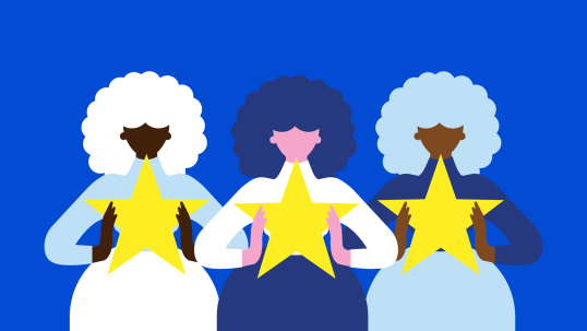 Desktop wallpaper - Three women holding yellow stars