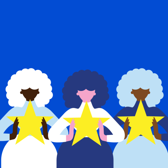 Smart watch wallpaper - Three girls holding stars