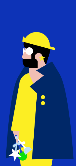 iOS wallpaper - Black-bearded man