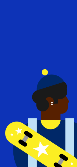 iOS wallpaper - Skater with dark hair