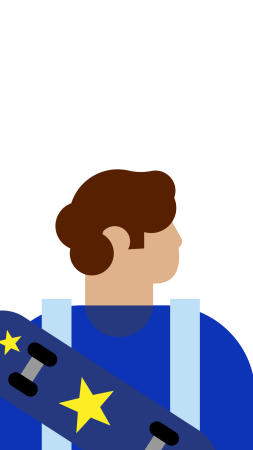 Android wallpaper - Brown-haired boy holding his skateboard