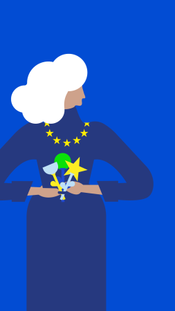 Android wallpaper - White-haired woman holding flowers